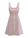 Pink 1960s Plaid Tweed Mini Pinafore Dress - vintage dress, retro fashion