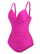 Pink 1960s Solid Spaghetti Strap Swimsuit, vintage swimsuit, pin-up swimwear - perfect for women who love vintage and retro fashion