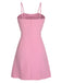 Pink 1960s Solid Spaghetti Straps Bow Dress, vintage dress, retro fashion - perfect for women who love vintage and retro fashion