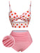 Pink 1960s Strawberry Plaid Halter Swimsuit, vintage swimsuit, pin-up swimwear - perfect for women who love vintage and retro fashion