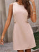 Pink 1960s Waist Hollow Out Solid Dress: where 1960s romance meets her modern spirit
