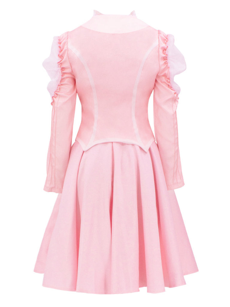 Pink 1960s Wicked-Inspired Glinda Costume Set - vintage fashion, retro style, elegant red