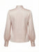Pink 1970s 3D Rose Satin Stand Collar Blouse - vintage fashion, retro style