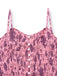 Pink 1970s Spaghetti Strap Floral Smocked Jumpsuit - vintage jumpsuit, retro fashion