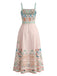 Pale Pink 1950s Floral Cami Classic Dress 2