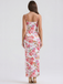 Pink 1980s Floral Print Slip Bodycon Maxi Dress - vintage dress, retro fashion