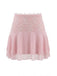 Pink 1980s Lace Embroidered Mini Skirt - vintage skirt, retro style for vintage lovers