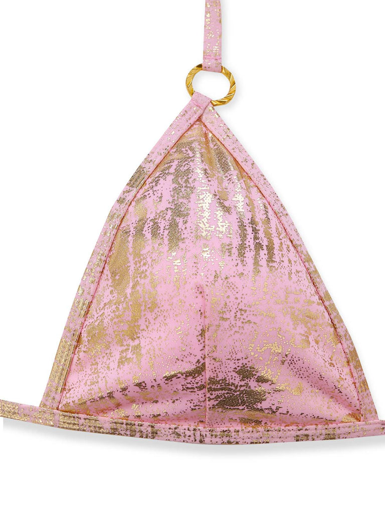Pink-1980s-Metallic-Ring-Triangle-Halter-Bikini-Set, vintage, retro, swimwear