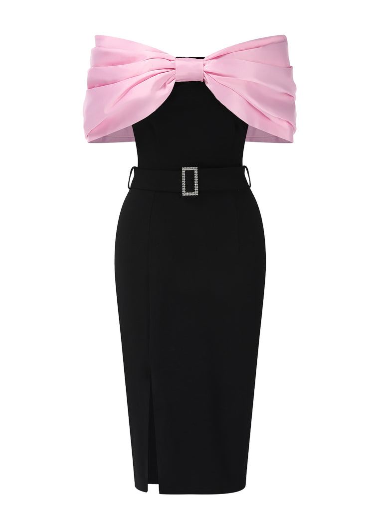 1960s Bow OffShoulder Belted Dress | 1960s | vintage dress, retro fashion
