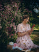 Pink Flowers And Birds Bowknot V-Neck Dress: timeless style reimagined