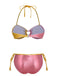 Pink & Yellow 1970s Heart Ring Bikini Set, vintage swimsuit, pin-up swimwear - perfect for women who love vintage and retro fashion