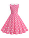 1950s Polka Dot Peter Pan Collar Sleeveless Dress