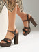 Purple Platform Open Toe Ankle Strap Block Heel Sandals - vintage shoes, retro heels for vintage lovers