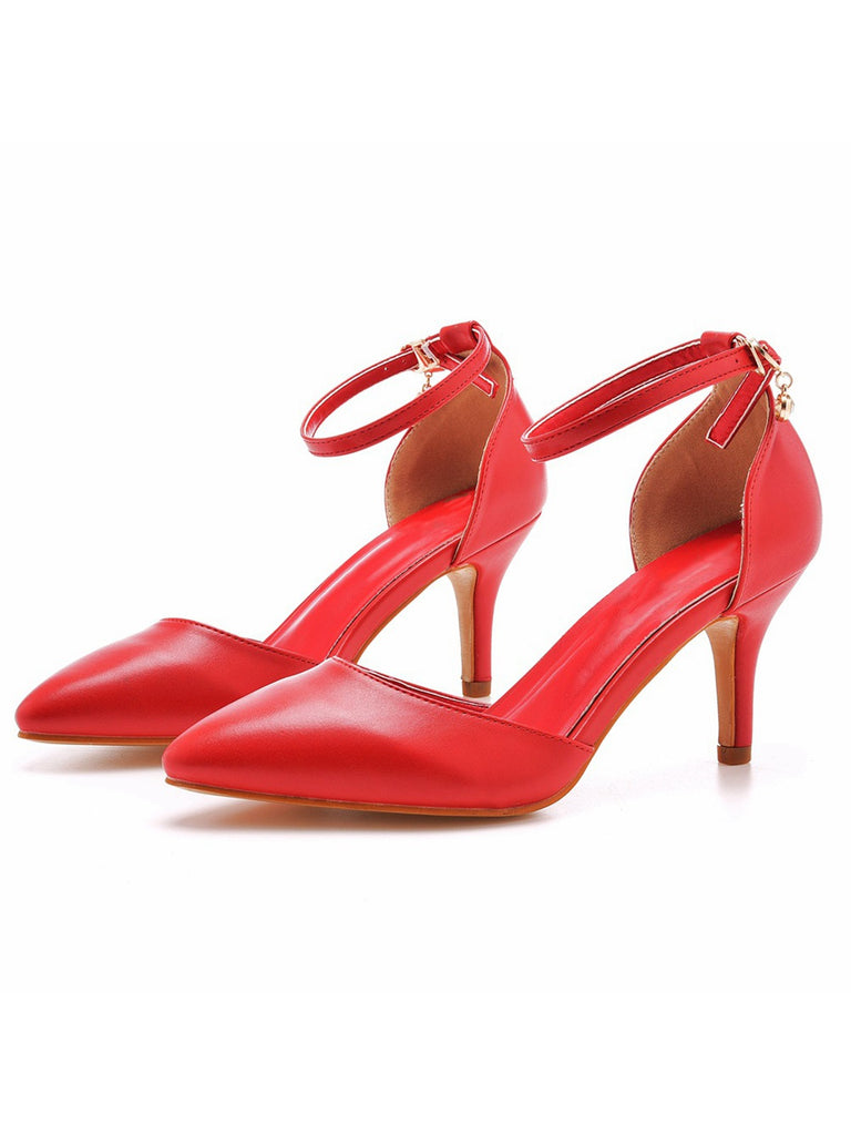 Pointed Toe Leather Stiletto Heels Shoes: timeless vintage elegance she makes her own