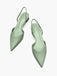 Pointed-Toe Solid Slingback Strap Low Block Shoes - vintage shoes, retro heels for vintage lovers