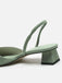 Pointed-Toe Solid Slingback Strap Low Block Shoes - vintage shoes, retro heels for vintage lovers