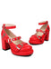 Punk Cross Buckle Ankle Strap Chunky High Heels - vintage shoes, retro heels