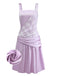 Purple 1920s Floral Embroidered Mesh Satin Dress - vintage dress, retro fashion, Gatsby party