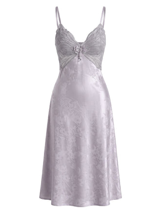 Purple 1950s Floral Two Piece Set