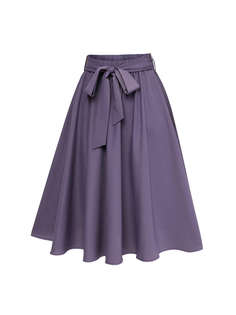Purple 1940s Solid Skirt with Belt, vintage skirt, retro style - perfect for women who love vintage and retro fashion