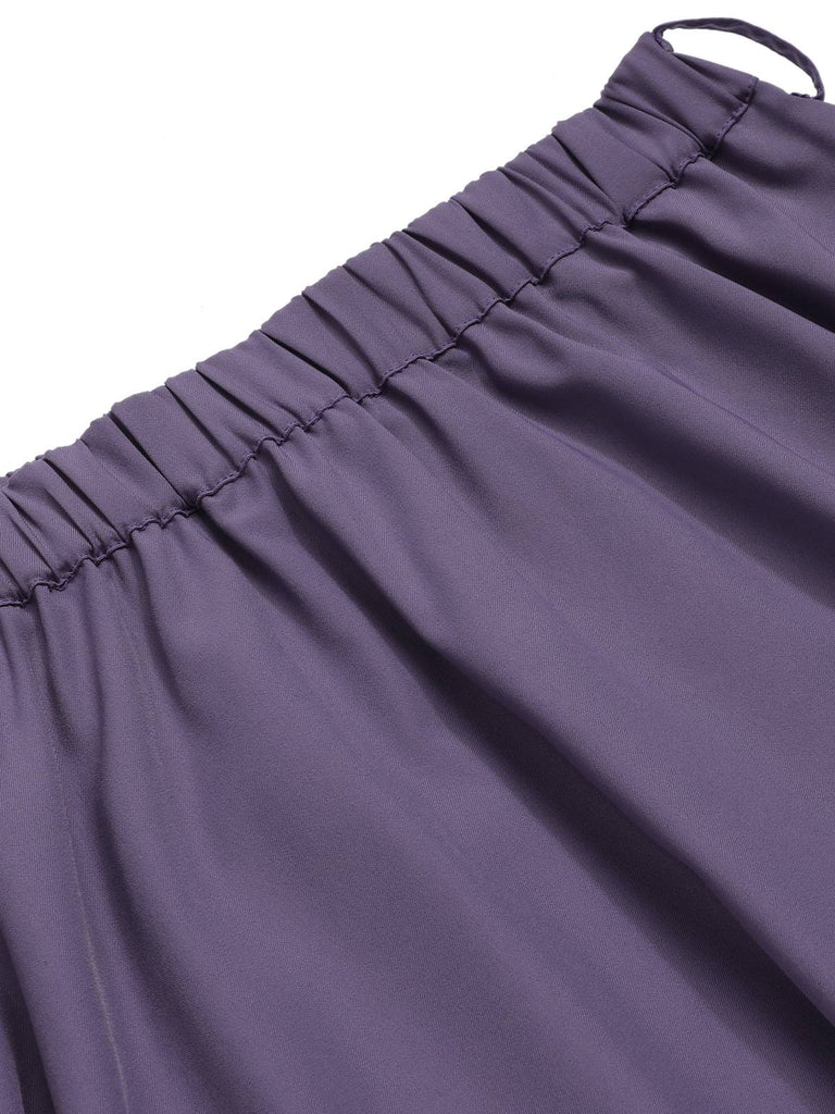 Purple 1940s Solid Skirt with Belt, vintage skirt, retro style - perfect for women who love vintage and retro fashion