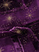 Purple 1940s Velvet V-Neck Star Ruffle Dress - vintage dress, retro fashion