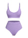 Purple 1950s Spaghetti Straps Solid Swimsuit, vintage swimsuit, pin-up swimwear - perfect for women who love vintage and retro fashion
