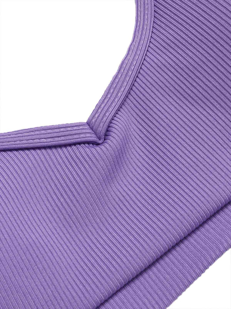Purple 1950s Spaghetti Straps Solid Swimsuit, vintage swimsuit, pin-up swimwear - perfect for women who love vintage and retro fashion