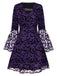 Purple 1960s Bats Mesh Bell Sleeves Dress, vintage dress, retro fashion - perfect for women who love vintage and retro fashion