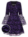 Purple 1960s Bats Mesh Bell Sleeves Dress, vintage dress, retro fashion - perfect for women who love vintage and retro fashion
