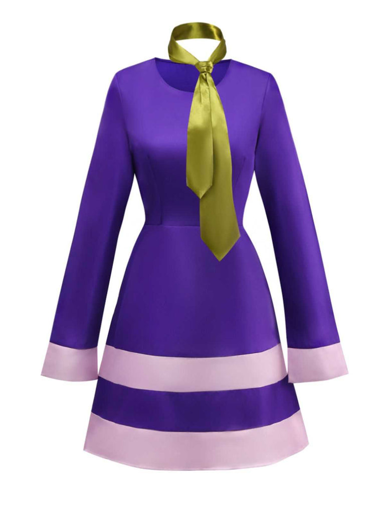 Purple 1960s Daphne-Inspired Mod Dress Set - vintage dress, retro fashion, elegant red