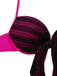 Purple 1960s Halter Striped Bow-Tie Bikini Set: beautiful vintage swimwear, retro swimsuit, pin-up style with timeless appeal