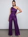 Purple 1970s Sequin One-Shoulder Jumpsuit, vintage romper, retro jumpsuit - perfect for women who love vintage and retro fashion