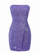 Purple 1970s Solid Sequined Skinny Dress, vintage dress, retro fashion - perfect for women who love vintage and retro fashion