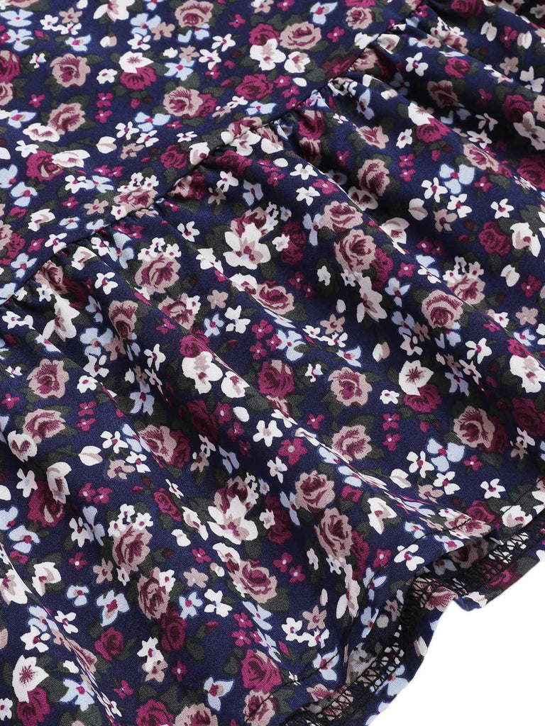 Purple 1980s Ditsy Floral Sleeveless Dress — the kind of 1980s dress that makes strangers smile