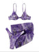 Purple 1980s Marble Triangle Bikini Set & Cover-Up - vintage swimsuit, pin-up swimwear for vintage lovers