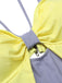 Purple & Yellow 1950s Cut Out Contrast Bow Swimsuit, vintage swimsuit, pin-up swimwear - perfect for women who love vintage and retro fashion
