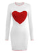 1960s Knit Heart Pattern Long Sleeve Dress