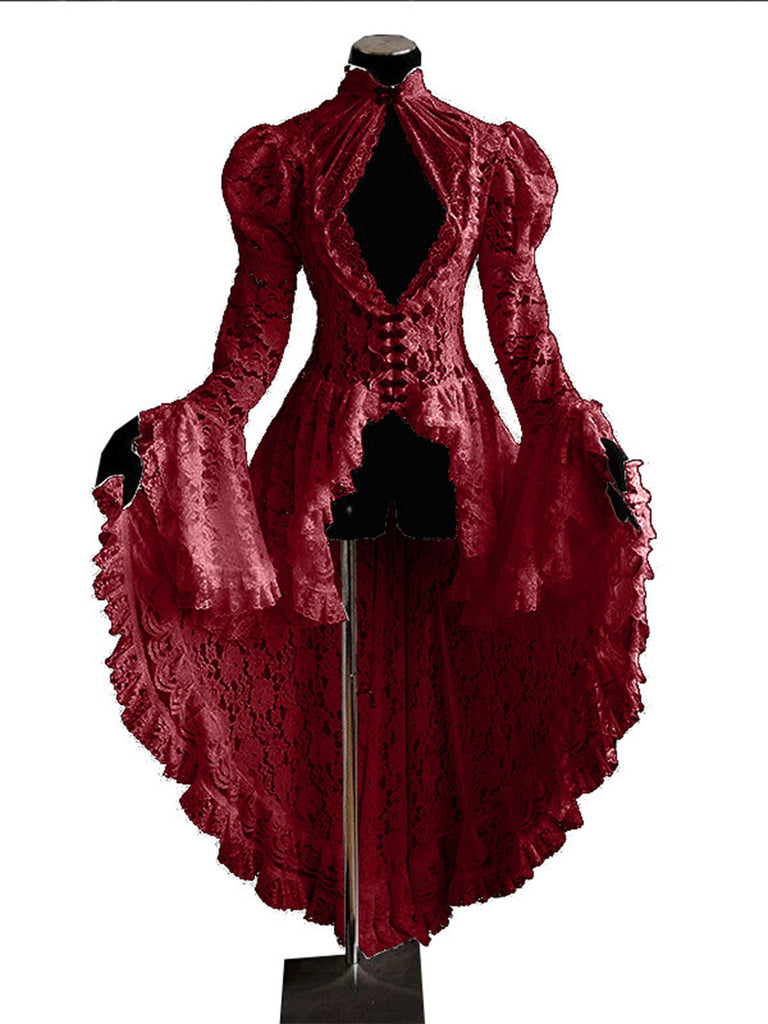 [Pre-Sale] Black 1980s Gigot Sleeve Victorian Lace Dress