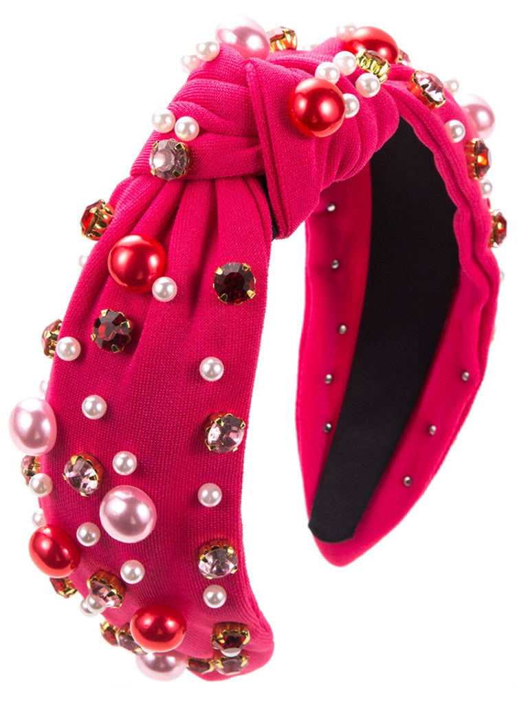 This Radiant Gem-Studded Knotted Headband whispers vintage secrets to those who notice