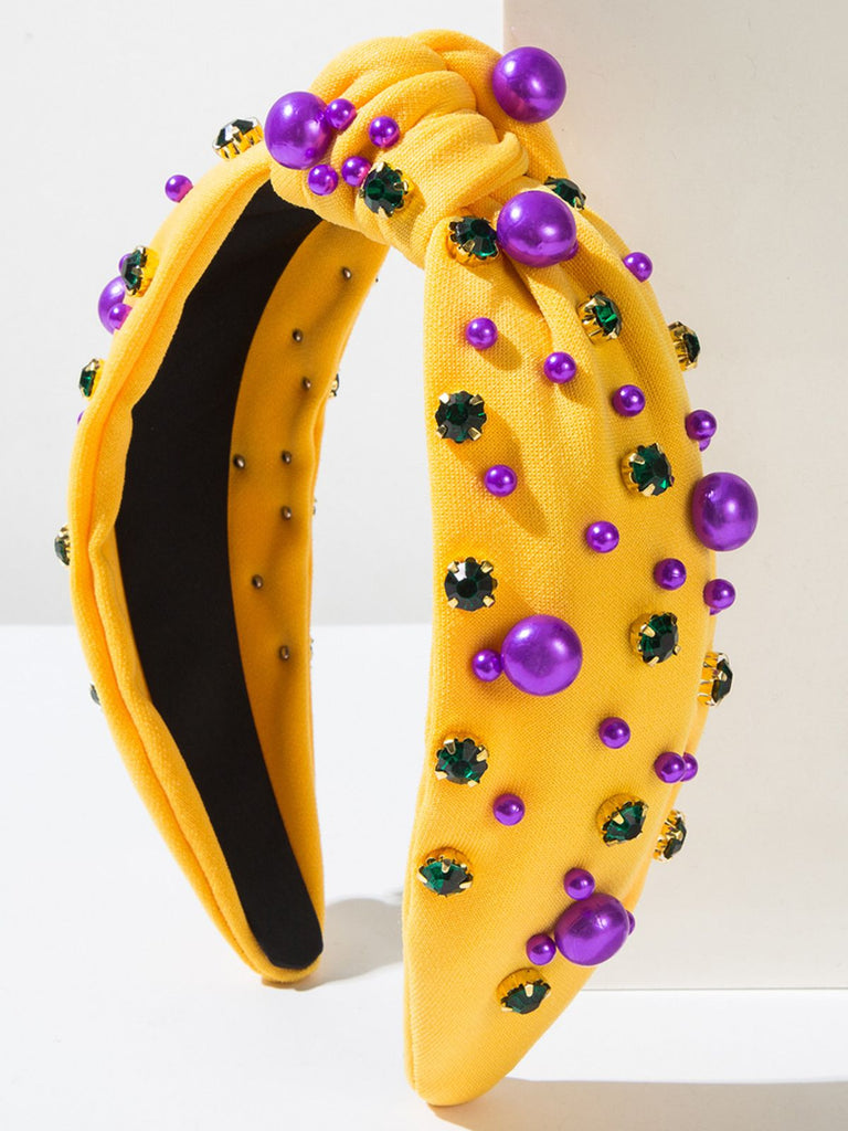 Radiant Gem-Studded Knotted Headband — vintage style that transcends decades