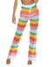 Rainbow 1970s Hollow Knitted Beach Pants — 1970s poolside glamour meets sun-drenched confidence