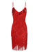 She slips into this Red 1920s Spaghetti Strap Sequin Fringe Dress and suddenly it's a 1920s daydream