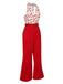 Red 1930s Cherry Belted Halter Jumpsuit: timeless style reimagined