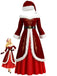 Red 1930s Christmas Velvet Faux Fur Trim Dress - vintage dress, retro fashion, elegant red