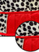 Red 1930s Cruella Dalmatian Trimmed Tie Neck Cape - vintage fashion, retro style, elegant red