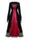 Red 1930s Halloween Vampire Queen Lace-Up Dress - vintage dress, retro fashion, elegant red