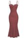 [Pre-Sale] Red 1930s Polka Dot Spaghetti Strap Fishtail Dress, vintage dress, retro fashion - perfect for women who love vintage and retro fashion
