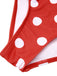 Red 1930s Polka Dot V-Neck Swimsuit, vintage swimsuit, pin-up swimwear - perfect for women who love vintage and retro fashion