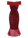 Red 1930s Sequined Off-Shoulder Dress, vintage dress, retro fashion - perfect for women who love vintage and retro fashion